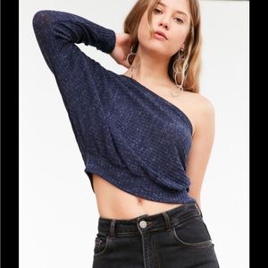 Urban Outfitters navy blue crop top shirt